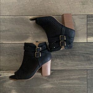 Stacked heel booties